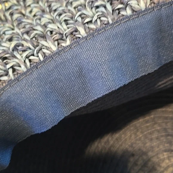 Nine West Stylish Blue Oversized Brim Packable Sun Hat - Picture 6 of 7